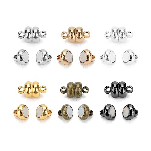 zalati Schmuck-Verschlüsse, 60 Stück, Messing, magnetische Schnallen, ovale Kugelknopf-Form für Armband, Halskette, Schmuck, Heimdekoration, DIY – mehrfarbig zalati Schmuck-Verschlüsse, 60 Stück, Messing, magnetische Schnallen, ovale Kugelknopf-Form für Armband, Halskette, Schmuck, Heimdekoration, DIY – mehrfarbig von zalati