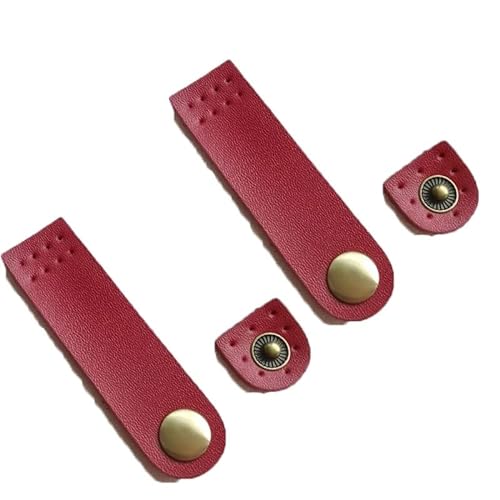 zalati Snap Button 2pcs Schnallen mit Doppelschicht Lederriemen für DIY Geldbörse Notebook Gepäck Taschen Nähen Dekor mit Rot von zalati
