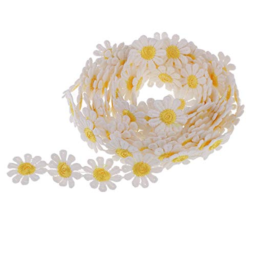 zalati Spitze mit Gänseblümchen-Blume, 274,3 cm, Verzierung für DIY, besticktes Nähen und Basteln, Weiß und Gelb zalati Spitze mit Gänseblümchen-Blume, 274,3 cm, Verzierung für DIY, besticktes Nähen und Basteln, Weiß und Gelb von zalati