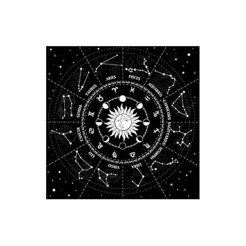 zalati Tischdecke Tarot Karte Tischdecken mit 12 Sternzeichen Sternzeichen Stil für Brett Rollenspiel Kartenwürfel Spiele von zalati