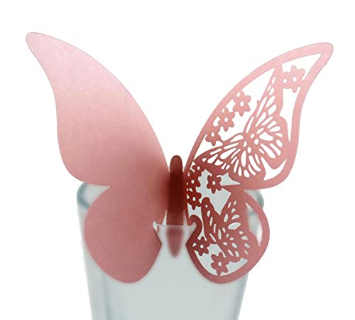 zalati Schmetterlings-Platzkarten, 50 Stück, Wein-, Champagnerglas-Aushöhlung, Papierkarten für Hochzeit, Party, Dekoration, Rosa zalati Schmetterlings-Platzkarten, 50 Stück, Wein-, Champagnerglas-Aushöhlung, Papierkarten für Hochzeit, Party, Dekoration, Rosa von zalati