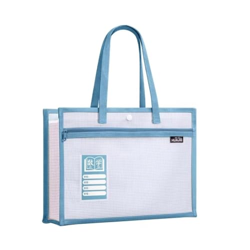 Tragbarer Dokumentenhalter mit großem Fassungsvermögen, mit Reißverschluss, Doppeltasche, Datei-Sortiertasche, Büro-Organizer mit doppelseitigem Etikett von zaoalife