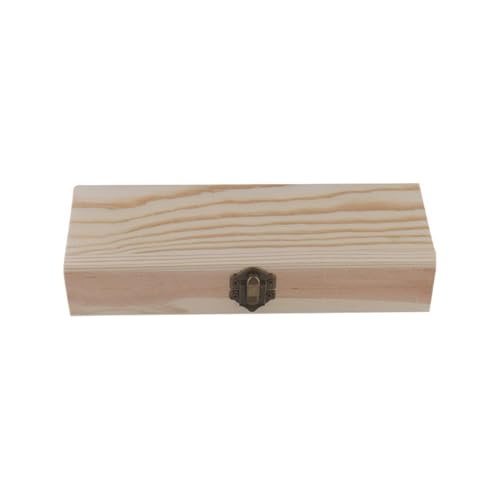 Unlackierte rechteckige Holz-Bleistiftbox mit Scharnierdeckel, DIY-Künstlerwerkzeug und Pinsel-Aufbewahrungsbehälter Unlackierte rechteckige Holz-Bleistiftbox mit Scharnierdeckel, DIY-Künstlerwerkzeug und Pinsel-Aufbewahrungsbehälter von zaoalife