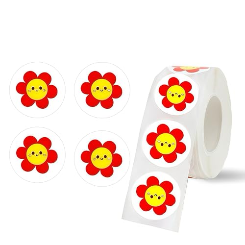 500 Aufkleber, Sonnenblumenaufkleber, Belohnungsaufkleber für Lehrer, 1 Rolle von zavehony