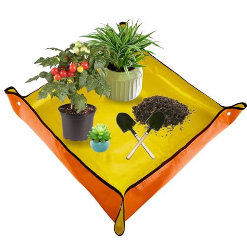 Pflanzmatte,Umtopfmatte,Pflanzenmatte,100x100cm,2 Stück,Wasserdichte Gartenmatte Pflanzmatte,Pflanzunterlage,Gartenmatte,Wasserdichte Pflanzen-Umtopfmatte Für Den Innenbereich,Faltbare Zimmerpflanzen von zavehony
