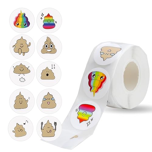 Poop Stickers, Kothaufen-Aufkleber, Emoji Sticker, Aufkleber Auf Rolle Kinder, 1 Rolle, Selbstklebend Für Belohnungsaufkleber Partydekorationen Poop Stickers, Kothaufen-Aufkleber, Emoji Sticker, Aufkleber Auf Rolle Kinder, 1 Rolle, Selbstklebend Für Belohnungsaufkleber Partydekorationen von zavehony