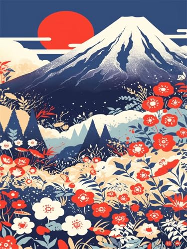 Diamond Painting Blume Diamond Painting Kinder Japan 2025 Diamant Malerei 80x120cm,Kristall Kreuzstich Bilder Basteln Mädchen 8 Jahre Bastelset Erwachsene für Home Wand Dekoration Geschenke Wjj-211 von zcscgtrhe
