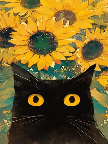 Diamond Painting Blume Diamond Painting Kinder Katze 2025 Diamant Malerei 50x70cm,Kristall Kreuzstich Bilder Basteln Mädchen 8 Jahre Bastelset Erwachsene für Home Wand Dekoration Geschenke Wjj-57 von zcscgtrhe