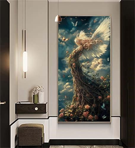Diamond Painting Engel. Diamond Painting Kinder Fräulein Diamant Kunst Malerei Stickerei Set Kristall Kreuzstich Bilder Mosaikherstellung Puzzle Bastelset Erwachsene,Dekor Geschenke 40x80cm cx1404 von zcscgtrhe