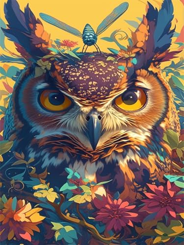 Diamond Painting Erwachsene Diamond Painting Blume 2026 Diamant Malen Nach Zahlen Eule 80x120cm,Diamant Kunst Malerei Kreativ set für Erwachsene Leinwand Basteln,Home Wand Dekoration Bastelset Wjj-206 von zcscgtrhe