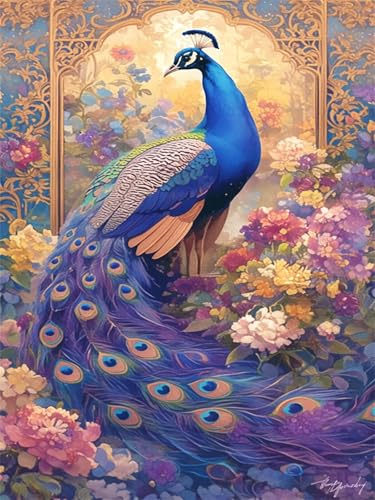 Diamond Painting Erwachsene Diamond Painting Blume 2026 Diamant Malen Nach Zahlen Pfau 50x80cm,Diamant Kunst Malerei Kreativ set für Erwachsene Leinwand Basteln,Home Wand Dekoration Bastelset Wjj-202 von zcscgtrhe