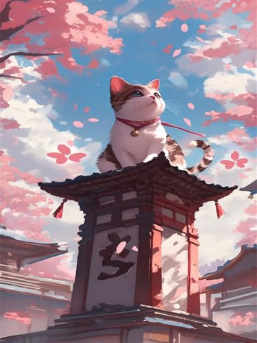 Diamond Painting Erwachsene Diamond Painting Katze 2026 Diamant Malen Nach Zahlen Japan 50x80cm,Diamant Kunst Malerei Kreativ set für Erwachsene Leinwand Basteln,Home Wand Dekoration Bastelset Wjj-232 von zcscgtrhe