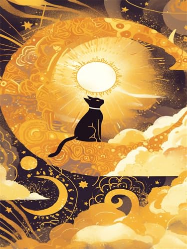 Diamond Painting Erwachsene Diamond Painting Katze 2026 Diamant Malen Nach Zahlen Mond 40x60cm,Diamant Kunst Malerei Kreativ set für Erwachsene Leinwand Basteln,Home Wand Dekoration Bastelset Wjj-236 von zcscgtrhe