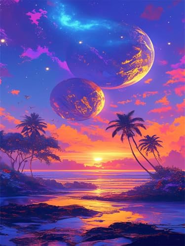 Diamond Painting Erwachsene Diamond Painting Landschaft 2026 Diamant Malen Nach Zahlen Sternenhimmel 50x70cm,Diamant Malerei Kreativ set für Erwachsene Basteln,Home Wand Dekoration Bastelset Wjj-178 von zcscgtrhe