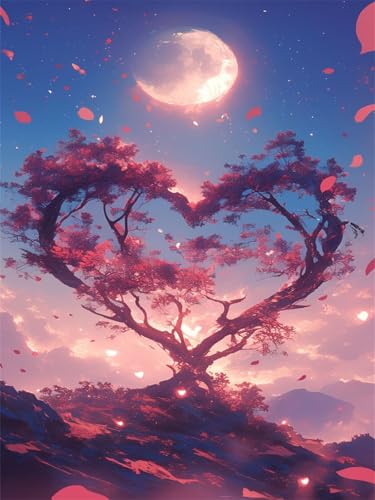 Diamond Painting Erwachsene Diamond Painting Mond 2026 Diamant Malen Nach Zahlen Baum Des Lebens 60x90cm,Diamant Kunst Malerei Kreativ set für Erwachsene Basteln,Home Wand Dekoration Bastelset Wjj-144 von zcscgtrhe