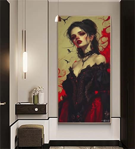 Diamond Painting Erwachsene Vampir. Diamond Painting xxl 50x100cm Diamant Malen Nach Zahlen Fräulein Diamant Malerei Stickerei Kreuzstich Kristall Kunst Leinwand Mosaikherstellung Basteln,Gifts cx1410 von zcscgtrhe