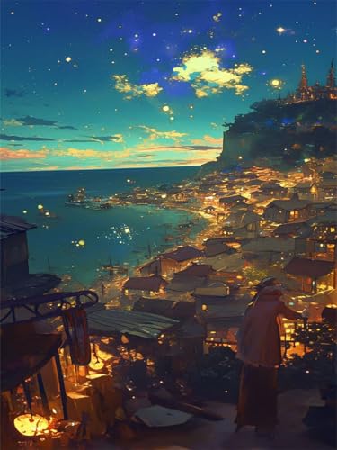 Diamond Painting Landschaft Diamond Painting Kinder Stadt 2025 Diamant Malerei 50x70cm,Kristall Kreuzstich Bilder Basteln Mädchen 8 Jahre Bastelset Erwachsene Home Wand Dekoration Geschenke Wjj-161 von zcscgtrhe