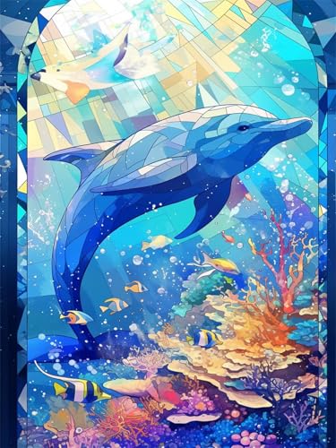 Diamond Painting Tier Diamond Painting Kinder Delphin 2025 Diamant Malerei 60x90cm,Kristall Kreuzstich Bilder Basteln Mädchen 8 Jahre Bastelset Erwachsene für Home Wand Dekoration Geschenke Wjj-157 Diamond Painting Tier Diamond Painting Kinder Delphin 2025 Diamant Malerei 60x90cm,Kristall Kreuzstich Bilder Basteln Mädchen 8 Jahre Bastelset Erwachsene für Home Wand Dekoration Geschenke Wjj-157 von zcscgtrhe