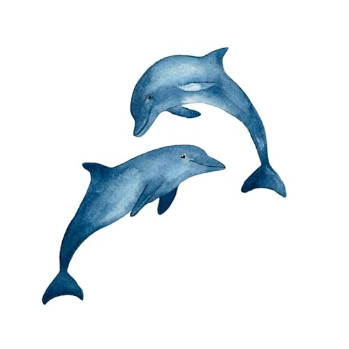 Delfin, Transferpapier Wärmeübertragungsaufkleber Zum Aufbügeln Waschbare Patch Dekoration Applikationen Für Textilien – Sticker zum Aufbügeln DIY NN3085 von zebra-shop