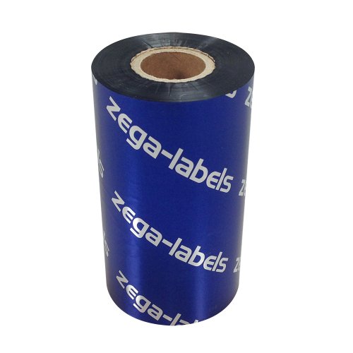 zega-labels Thermotransfer Farbband 110 mm x 450 m - zega blue (Wachs Premium) - Farbseite AUSSEN - für Zebra ZT410/ZM400/Z4M+/S4M - 1 Zoll Kern Ø 25 mm - für Papieretiketten Bedruckung von zega-labels
