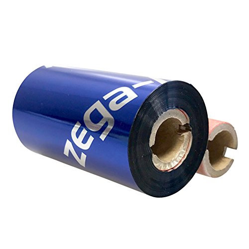 zega-labels Thermotransfer Farbband 57 mm x 74 m - zega blue (Wachs Premium) - für schmale 2" Desktopdrucker Zebra TLP2824 Plus mit bündigem 1/2 Zoll Kern Ø 12,7 mm - für Papieretiketten Bedruckung von zega-labels