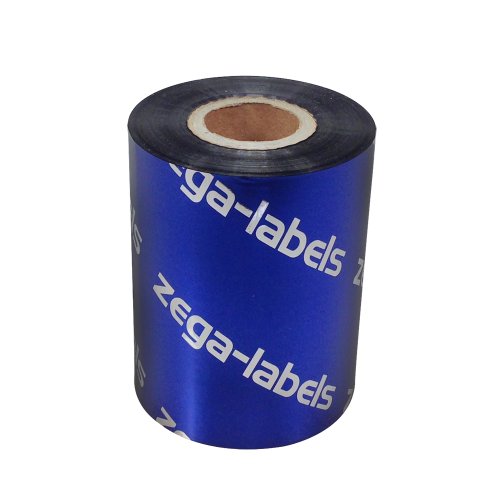 zega-labels Thermotransfer Farbband 80 mm x 300 m - zega blue (Wachs Premium) - Farbseite AUSSEN - Ribbon für Zebra ZT-Serie/ZM400/ZD420T/ZD421T/ZD230T - 1 Zoll Kern Ø 25 mm - für Papieretiketten von zega-labels