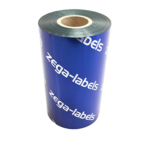 zega-labels Thermotransfer Farbband GRÜN 110 mm x 300 m - zega color (Wachs/Harz Wischfest) - Farbseite AUSSEN - 1 Zoll Kern Ø 25 mm - für Papieretiketten - Ribbon für Zebra ZT-Serie/ZM400/Z4M+/ZD421T von zega-labels