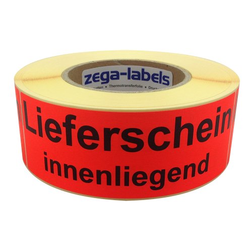 zega-labels Warnetiketten - Lieferschein innenliegend - 500 Stück je Rolle - 150 x 50 mm - Versandaufkleber Papier Leuchtrot stark haftend zega-labels Warnetiketten - Lieferschein innenliegend - 500 Stück je Rolle - 150 x 50 mm - Versandaufkleber Papier Leuchtrot stark haftend von zega-labels