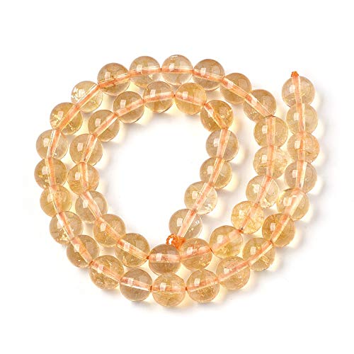 6mm natürliche Citrin-Edelstein-Perlen lose Steine runde Perlen für Schmuckherstellung DIY-Armband Halskette Perlen von zemrio