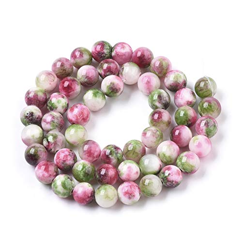 ZEMRIO 10mm Bunte Malaysische Jade Natur Edelstein Runde Perlen Verwendet Um DIY Armbänder Halsketten Runde Perlen (Color-1, 10mm) von zemrio