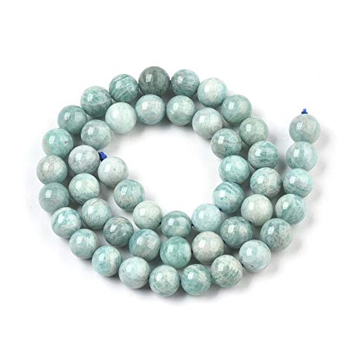 ZEMRIO 10mm Natürlich Amazonit Edelstein Perlen Für Schmuck Herstellung DIY Armband Halskette Runde Perlen (Amazonit, 38 Stück, Natural Dyed Color) von zemrio