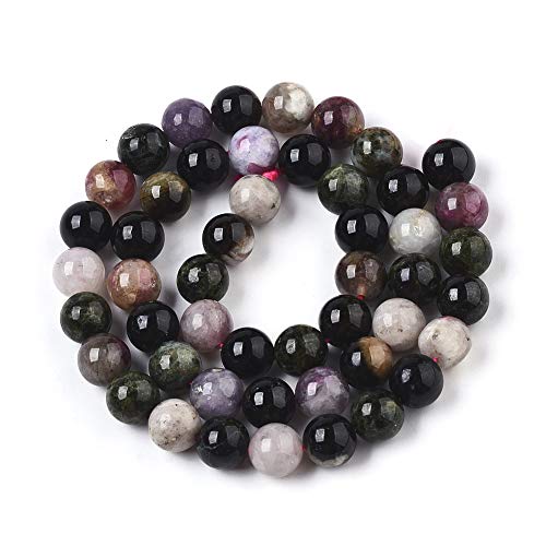 ZEMRIO 10mm Natürlich Turmalin Edelstein Perlen Für Schmuck Herstellung DIY Armband Halskette Runde Perlen Perlen (Turmalin, 10mm) von zemrio