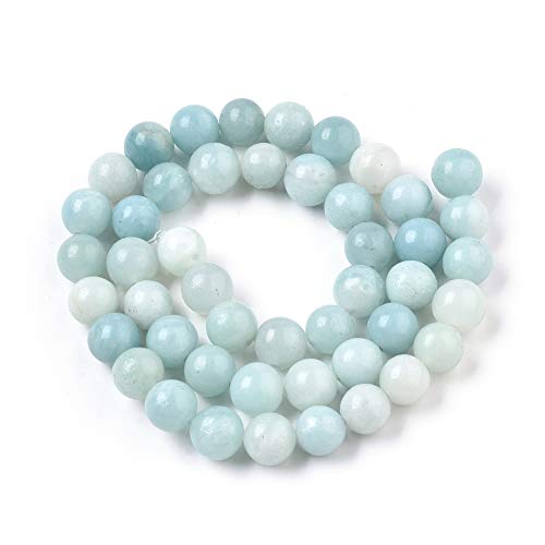ZEMRIO 6mm natürliche Amazonit Edelsteinperlen Lose Stein runde Perlen für Schmuckherstellung DIY Armband Halskette Perlen (Amazonit-1, 6mm) von zemrio