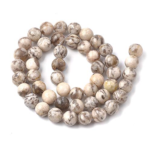 ZEMRIO 6mm natürliche Feldspat Edelsteinperlen Lose Stein runde Perlen für Schmuckherstellung DIY Armband Halskette Perlen (Feldspat, 6mm) von zemrio