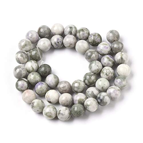 ZEMRIO 6mm natürliche Friedensjade Edelsteinperlen Lose Stein runde Perlen für Schmuckherstellung DIY Armband Halskette Perlen (Friedensjade, 6mm) von zemrio