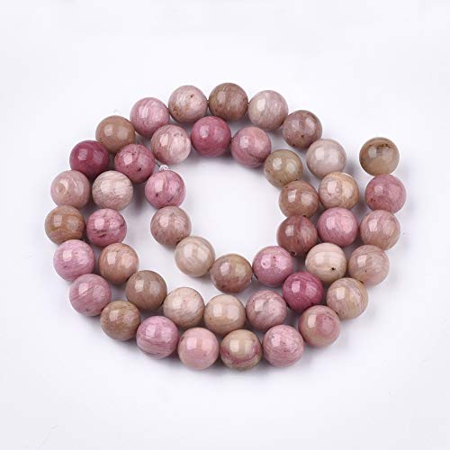 ZEMRIO 6mm natürliche Rhodochrosit Edelsteinperlen Lose Stein runde Perlen für Schmuckherstellung DIY Armband Halskette Perlen (Rhodochrosit, 6mm) von zemrio