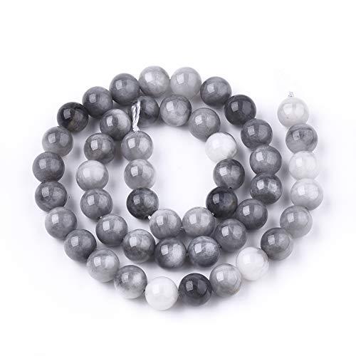 ZEMRIO 8mm Natürlich Eagle Eye Stone Edelstein Perlen Für Schmuck Herstellung DIY Armband Halskette Runde Perlen Perlen (Eagle Eye Stone, 8mm) von zemrio