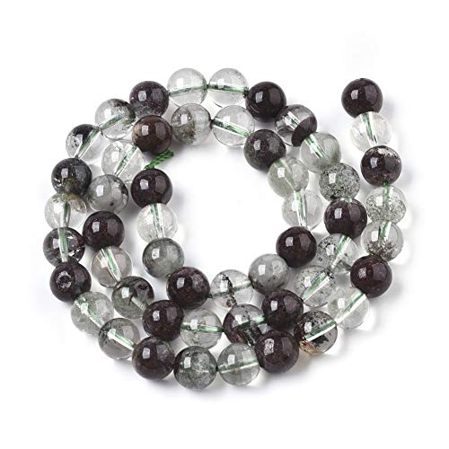 ZEMRIO 8mm Natürlich Lodolite Edelstein Perlen Für Schmuck Herstellung DIY Armband Halskette Runde Perlen Perlen (Lodolite, 8mm) von zemrio