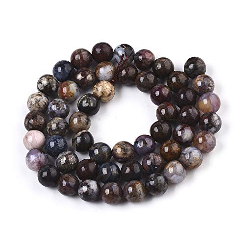 ZEMRIO 8mm Natürlich Pietersite Edelstein Perlen Für Schmuck Herstellung DIY Armband Halskette Runde Perlen Perlen (Pietersite, 8mm) von zemrio