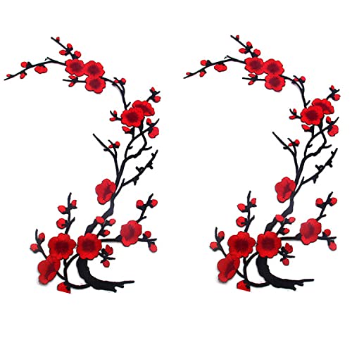 zeng bestickte Aufnäher zum Aufnähen oder Aufbügeln, Applikation für Kleider, Hosen, Hüte, Jeans, Nähen, Blumen-Applikation, Bastelzubehör, 2 Stück Pflaumenblüten-Patches zeng bestickte Aufnäher zum Aufnähen oder Aufbügeln, Applikation für Kleider, Hosen, Hüte, Jeans, Nähen, Blumen-Applikation, Bastelzubehör, 2 Stück Pflaumenblüten-Patches von zeng