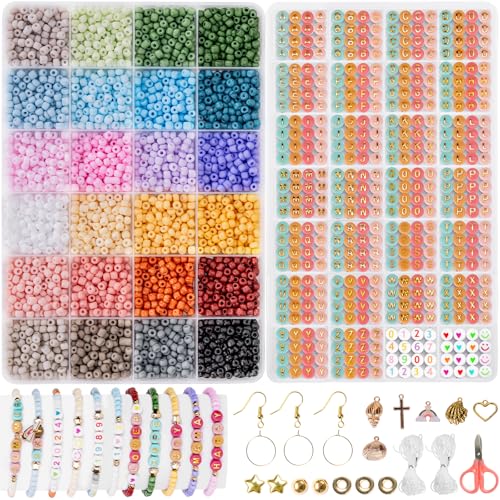 zenmag Perlen für Armbänder, 24 Farben Perlen Set für Freundschaftsarmbänder, 1040 Buchstabenperlen in Aufsteigender Reihenfolge, Perlen Zum Auffädeln für DIY Schmuck Halskette Ohrring Machen zenmag Perlen für Armbänder, 24 Farben Perlen Set für Freundschaftsarmbänder, 1040 Buchstabenperlen in Aufsteigender Reihenfolge, Perlen Zum Auffädeln für DIY Schmuck Halskette Ohrring Machen von zenmag
