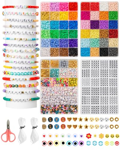 zenmag Perlen Für Armbänder, 4 Boxen 48 Farben 4mm Bunte Perlen Für Armbänder & 6mm Tonperlen,1480 Buchstabenperlen, Perlen Armbänder Selber Machen, Armband-Bastelset für Geschenke & Partys zenmag Perlen Für Armbänder, 4 Boxen 48 Farben 4mm Bunte Perlen Für Armbänder & 6mm Tonperlen,1480 Buchstabenperlen, Perlen Armbänder Selber Machen, Armband-Bastelset für Geschenke & Partys von zenmag