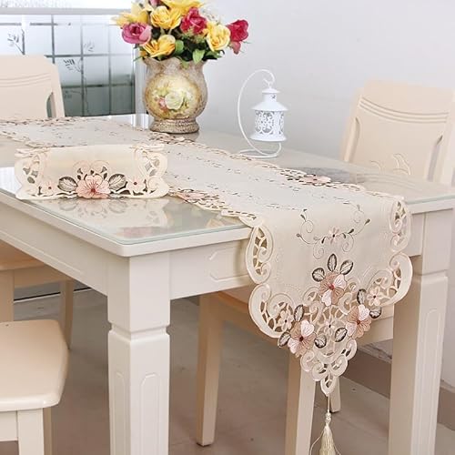 Dekorativer Tischläufer, weicher floraler Spitzenstoff, geeignet für verschiedene Tischdekoration (40 x 150 cm, Nr. 3) von zeroupshop
