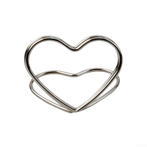 Tischnummernhalter in Herzform, elegante Karten-Display-Clips für Hochzeiten und Veranstaltungen, silberfarben, 15 Stück von zeroupshop