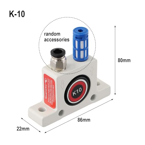 Zeroupshop Aluminiumlegierung Ball Pneumatischer Vibrator, Pneumatischer Vibrator, Industrieller Luftvibrator, Für Vibrationstisch Silent Industrial Vibrator (K-10) von zeroupshop