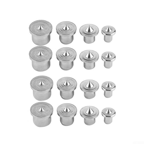 Zeroupshop Holzbearbeitungsbohrer-Führungs-Set, Stahldübel-Mittel-Transfer-Markierungswerkzeug mit mehreren Größen für präzise Gelenkausrichtung, 16 Stück von zeroupshop