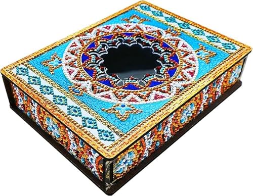 zeyunty 5D Diamond Painting Schmuckkästchen Aufbewahrungsbox Holz, DIY Diamant Malerei Schmuckaufbewahrung Schmuck Organizer Box, Malen nach Zahlen Tischdeko Geschenke (B) von zeyunty
