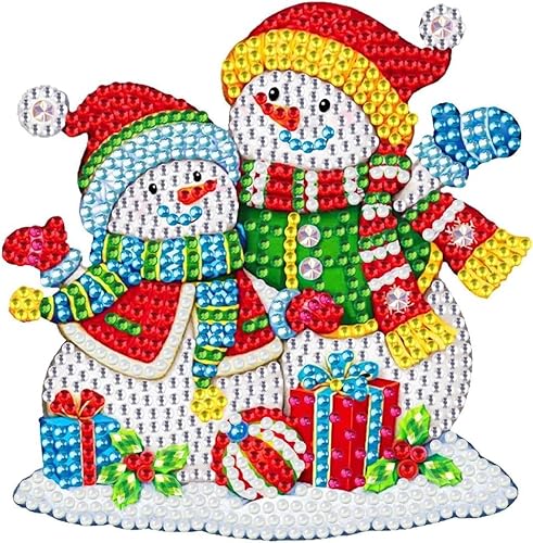 zeyunty DIY Diamond Painting Weihnachten Sticker, 5D Diamant Malerei Sticker Selbstklebend Aufkleber Glas Aufkleber Weihnachtsdeko Wand Aufkleber Weihnachten Deko Grußkarte Deko (A) von zeyunty