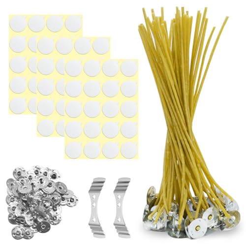 50 Stück Kerzendochte, 20 cm Dochte für Kerzen, natürliche Bienenwachsdochte mit Dochthalter aus Eisen und doppelseitigen Dochtaufklebern, zur Kerzenherstellung 50 Stück Kerzendochte, 20 cm Dochte für Kerzen, natürliche Bienenwachsdochte mit Dochthalter aus Eisen und doppelseitigen Dochtaufklebern, zur Kerzenherstellung von zgpzlhd