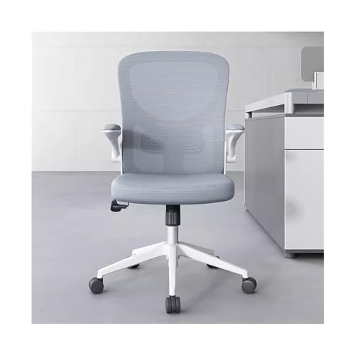 zhangrui1888 Bürostuhl Bürostuhl, einfacher moderner Personalstuhl, drehbar, mit Armlehnen, Rückenlehne, Netzstoff, Salon-Verhandlungsstuhl Gaming-Stuhl(Grigio) von zhangrui1888